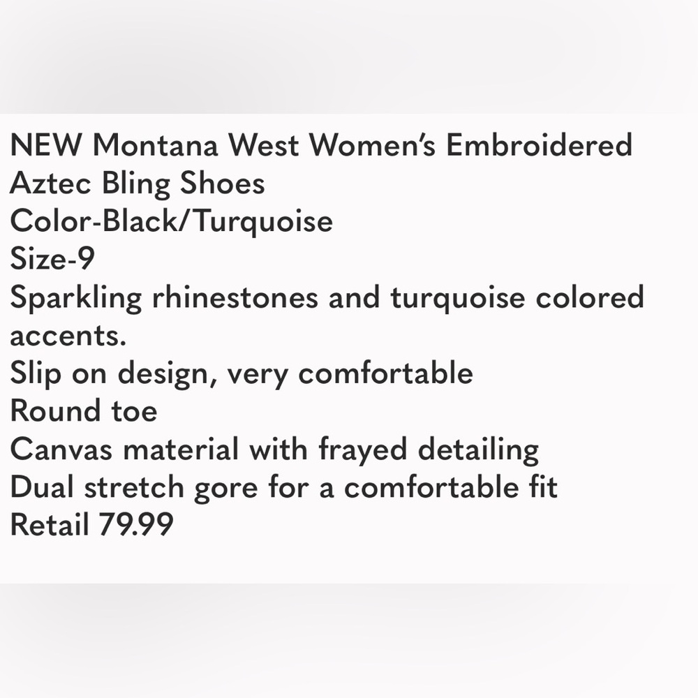 NEW Montana West Women’s Embroidered Aztec Bling Shoes 7 - Picture 6 of 6